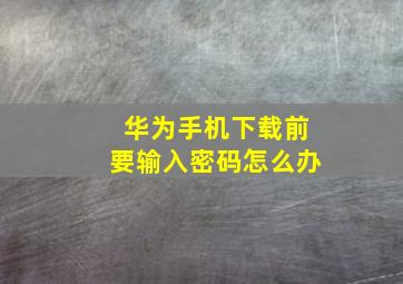 华为手机下载前要输入密码怎么办