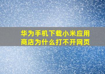 华为手机下载小米应用商店为什么打不开网页