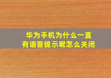 华为手机为什么一直有语音提示呢怎么关闭