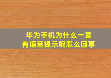 华为手机为什么一直有语音提示呢怎么回事