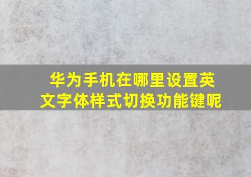 华为手机在哪里设置英文字体样式切换功能键呢