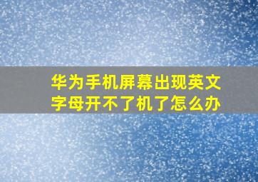 华为手机屏幕出现英文字母开不了机了怎么办