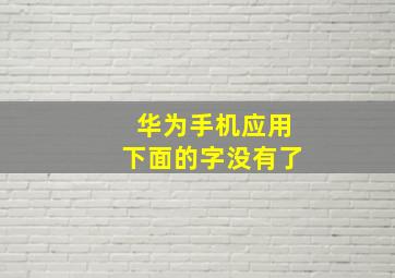 华为手机应用下面的字没有了