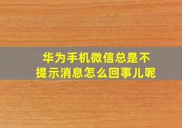 华为手机微信总是不提示消息怎么回事儿呢