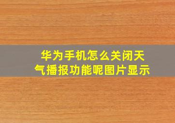 华为手机怎么关闭天气播报功能呢图片显示