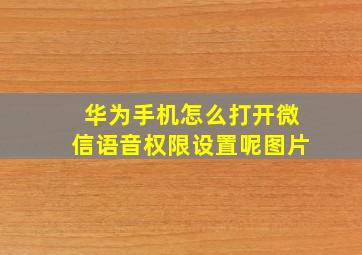 华为手机怎么打开微信语音权限设置呢图片