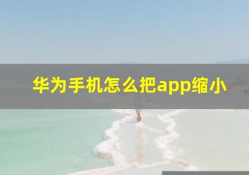 华为手机怎么把app缩小