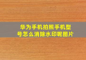 华为手机拍照手机型号怎么消除水印呢图片