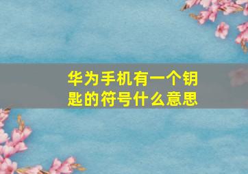 华为手机有一个钥匙的符号什么意思