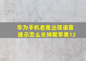 华为手机老是出现语音提示怎么关掉呢苹果12