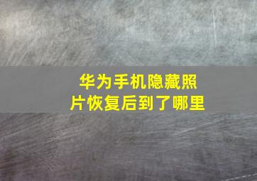 华为手机隐藏照片恢复后到了哪里