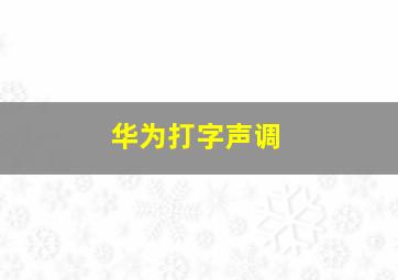 华为打字声调