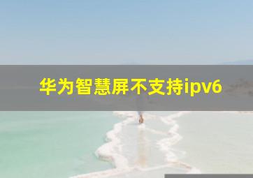 华为智慧屏不支持ipv6