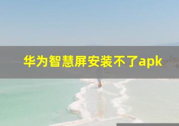 华为智慧屏安装不了apk