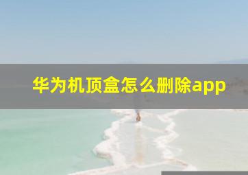 华为机顶盒怎么删除app