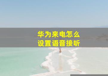 华为来电怎么设置语音接听