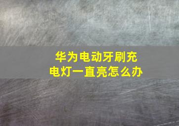 华为电动牙刷充电灯一直亮怎么办