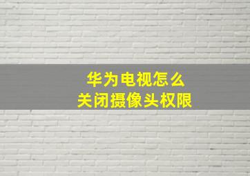 华为电视怎么关闭摄像头权限