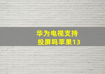 华为电视支持投屏吗苹果13