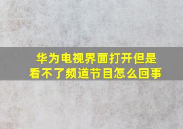 华为电视界面打开但是看不了频道节目怎么回事