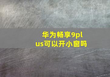 华为畅享9plus可以开小窗吗