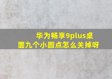 华为畅享9plus桌面九个小圆点怎么关掉呀