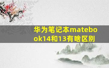 华为笔记本matebook14和13有啥区别