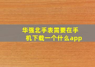 华强北手表需要在手机下载一个什么app