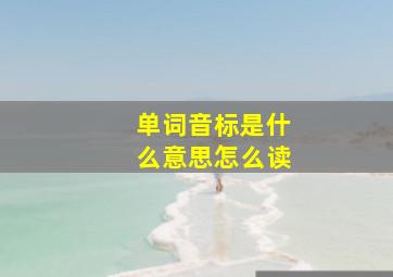 单词音标是什么意思怎么读