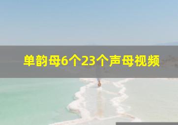 单韵母6个23个声母视频