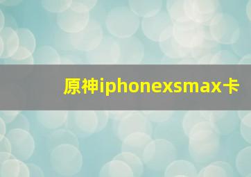 原神iphonexsmax卡