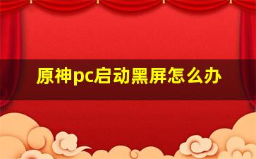 原神pc启动黑屏怎么办