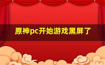 原神pc开始游戏黑屏了