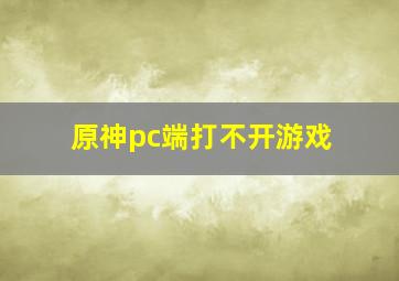 原神pc端打不开游戏