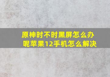 原神时不时黑屏怎么办呢苹果12手机怎么解决