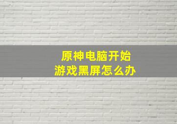 原神电脑开始游戏黑屏怎么办