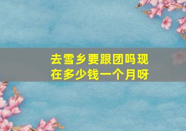 去雪乡要跟团吗现在多少钱一个月呀