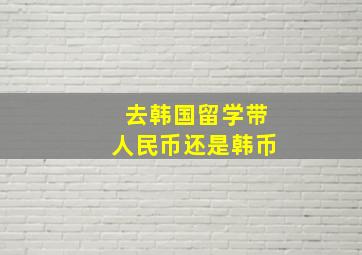 去韩国留学带人民币还是韩币