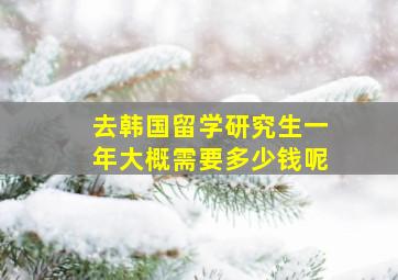 去韩国留学研究生一年大概需要多少钱呢