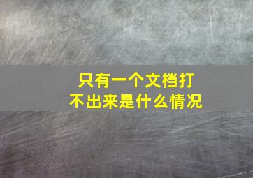 只有一个文档打不出来是什么情况