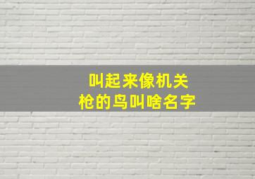 叫起来像机关枪的鸟叫啥名字