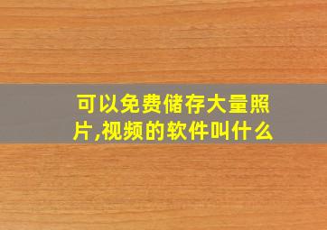 可以免费储存大量照片,视频的软件叫什么