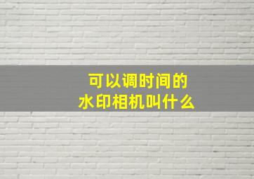 可以调时间的水印相机叫什么