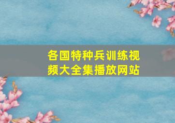 各国特种兵训练视频大全集播放网站