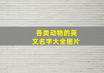 各类动物的英文名字大全图片