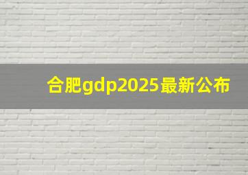 合肥gdp2025最新公布