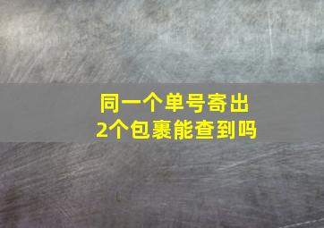 同一个单号寄出2个包裹能查到吗