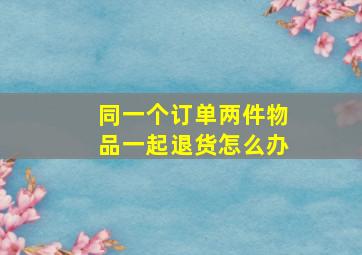 同一个订单两件物品一起退货怎么办