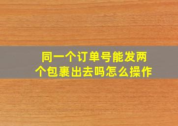 同一个订单号能发两个包裹出去吗怎么操作