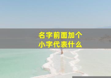 名字前面加个小字代表什么